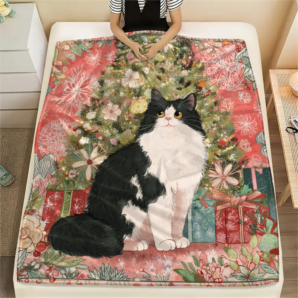 Beautiful Calico Cat,pattern Flannel Blanket, High Quality Comfortable for All Seasons, Home Decor, Warmth and Comfort, Perfect for Gifts.