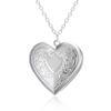Romantic Heart Locket Pendant Necklace Vintage Gold Color Openable Photo Frame Charm Necklace for Women Men Couple Jewelry Gifts