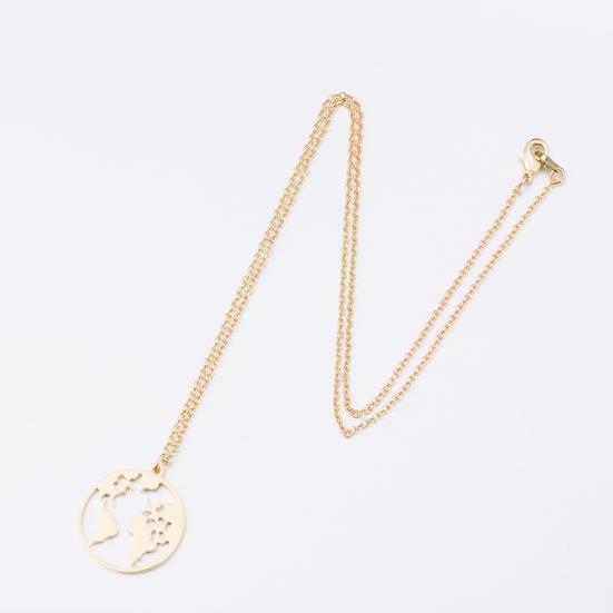 Hohle runde Weltkarte-Anhänger-Halskette für Damen, Schmuck, Geburtstagsgeschenk