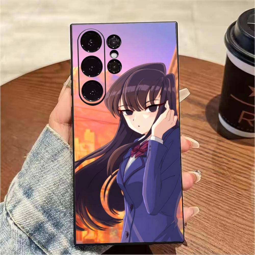 Lovely K-Komi ShoukoS Anime CharacterS Phone Case For Samsung S25,S24,S21,S22,S23,S20,Ultra,S26,Plus,Fe,Note,5G Black Cover Samsung S25ULTRA