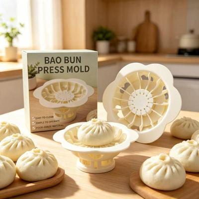 Manual Dumpling Bun Maker Food Grade Abs Quick Baozi Molder Non Stick Diy Pastry Making Mold For Kitchen Household