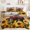 Three-Piece Sunflower Quilt Cover Digital Printing Kit Bedding