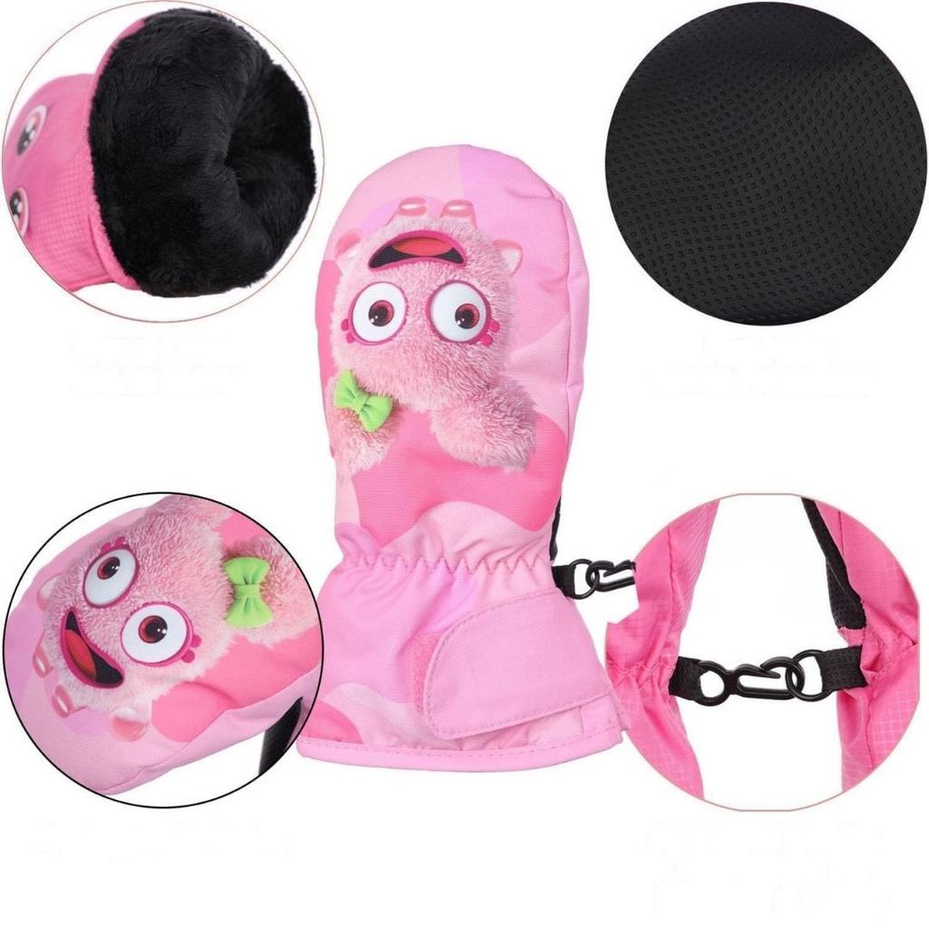 Children' Winter Ski Gloves for Children 1-3 Years for Winter Pink
