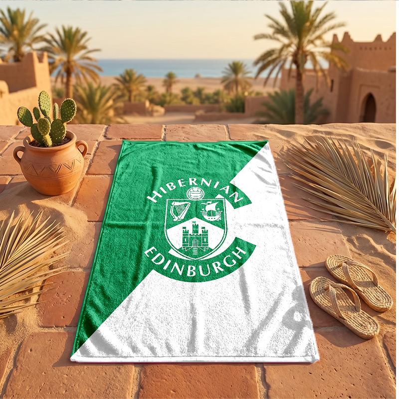 Hibernian FC Print Microfiber Beach Towel Quick Dry Absorbent Large Towel For Beach Swimming Travel