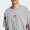 Adidas Panda Goal Graphic Printed Sports Casual Crew Neck Short Sleeve T-Shirt Unisex Tops Heather-Grey JZ3272