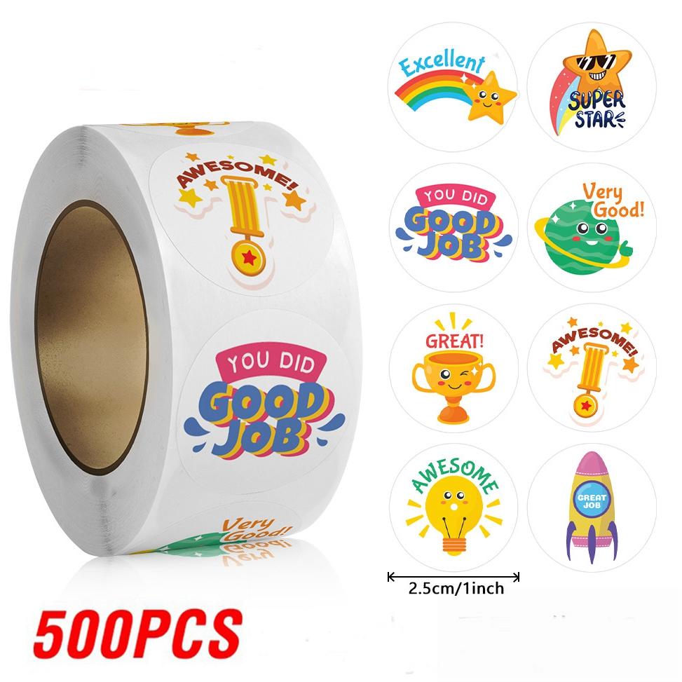500pcs Cute Cartoon Sticker Kids School Teacher Supplies Classic Toy Reward Stickers Gift Sealing Decor Stationery