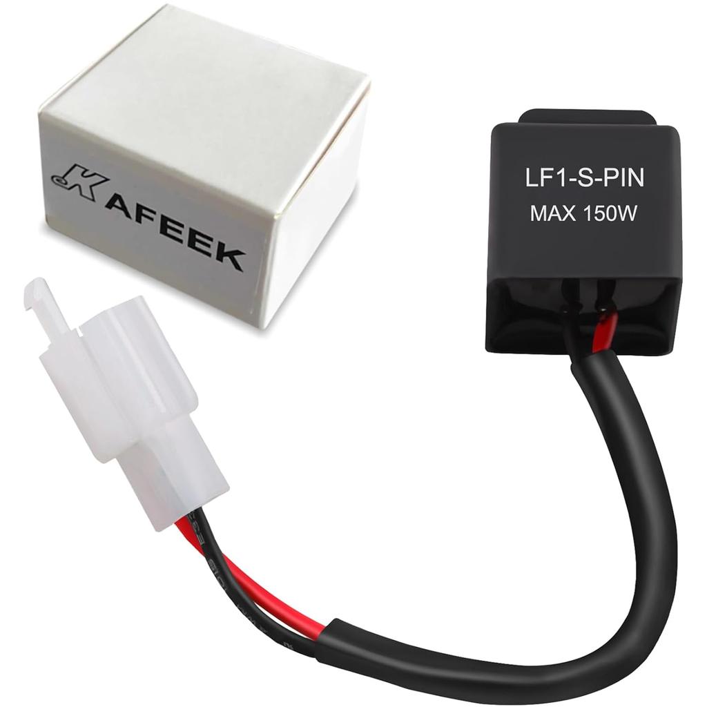 KAFEEK 2-Pin Electronic LED Flasher Relay FIX Motorcycle Turn Signal Bulbs Hyper Flash