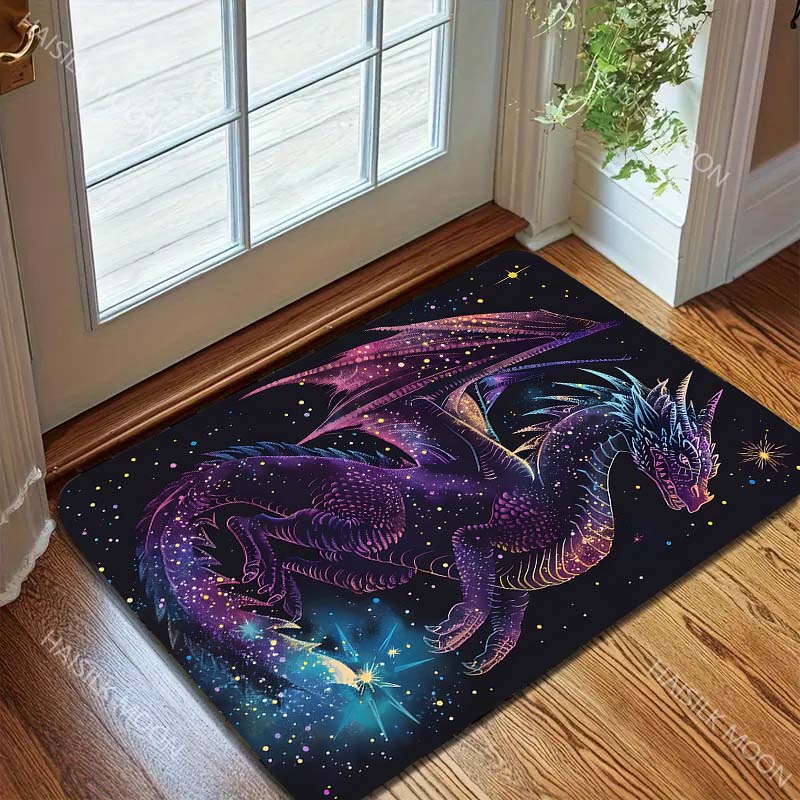 Multiple size Fantasy Colorful Cosmic Dragon Print Carpet Rug for Living Room Bedroom Sofa Doormat Home Decor Non-slip Floor Mat