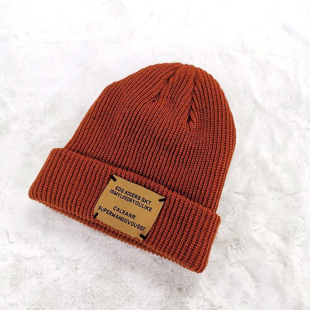 Stripe Autumn Solid Color Skullies All-match Woolen Hat Korean Style Caps Knitted Hat Men Beanies