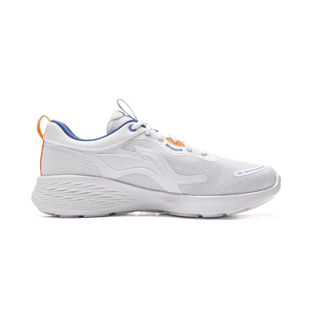 Li Ning Comfortable Versatile Trendy Fashion Shock Absorbing Wear Resistant Non Slip Low Top Casual Running Shoes Men Sneaker Standard-White ARSV067-3