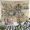 Compass Nautical Patent Blueprint Tapestry Wall Hanging Vintage Home Decor for Study Room Man Cave Gift