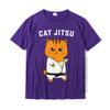 Jiu Jitsu Kawaii Cat Funny Bjj Or Mma Grappling Tshirt Cotton T Shirt For Unisex Unique Tops Shirts Cute Party
