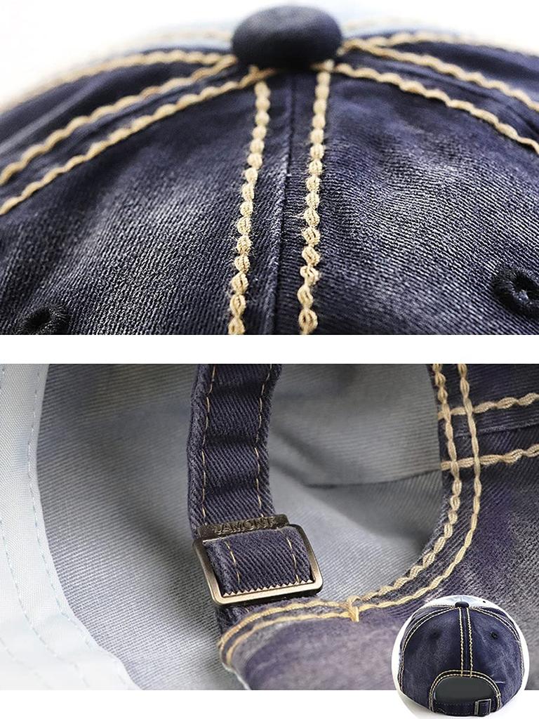 Laquest American Casual Baseball Studded and Embroidered Cap, 100% Cotton, (Navy)