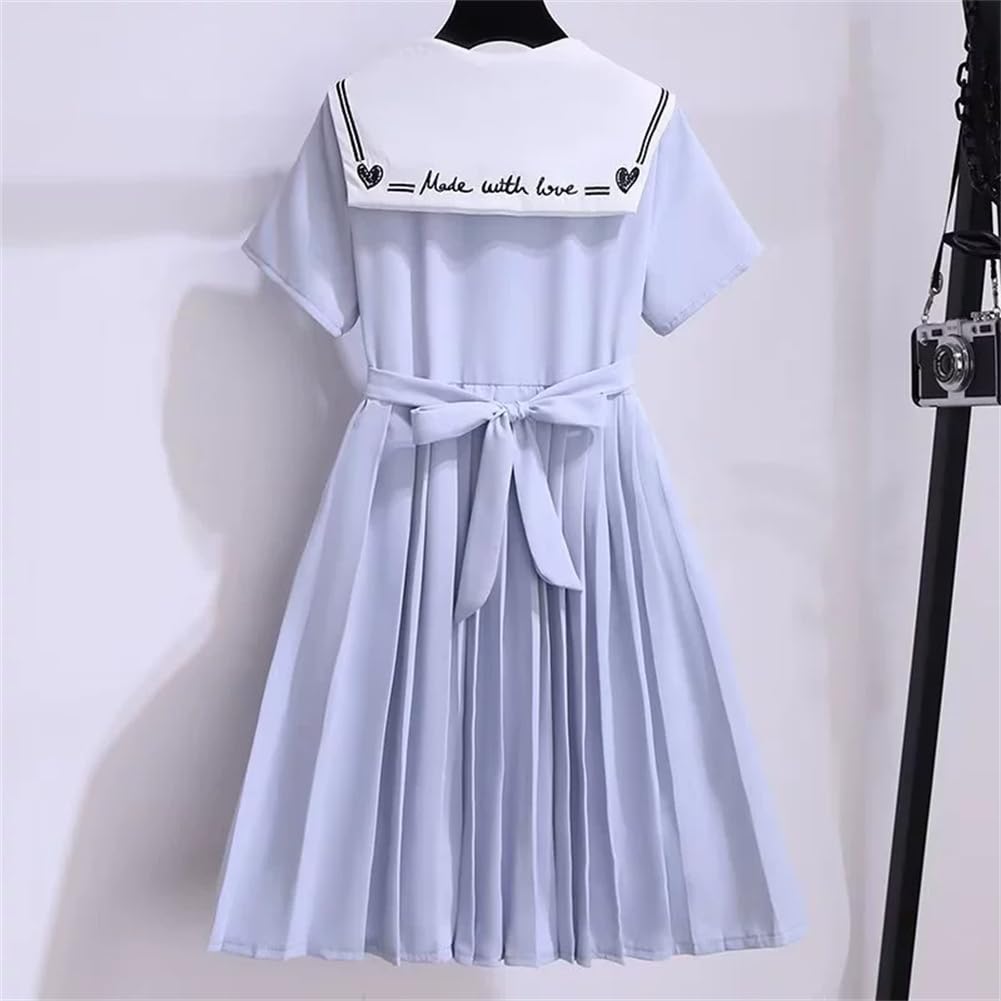 Summer Shirt Cute Short Sleeve Navy Sailor Pleated Sailor Princess Perfect for and Parties [Yhsuoxfd] Children's Dress, Girls' Dress, Dress, Style,