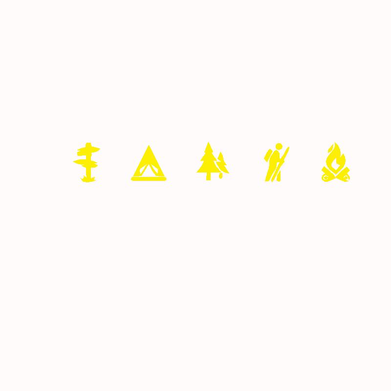 Cute And Interesting Car Sticker Decals Camping Icons Vinyl Art Sticker Rear Window Decor Car Sticker