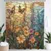 1Pc Colorful Butterflies Print Waterproof Shower Partition Privacy Hanging Curtain With Hooks Multiple Size Machine Washable