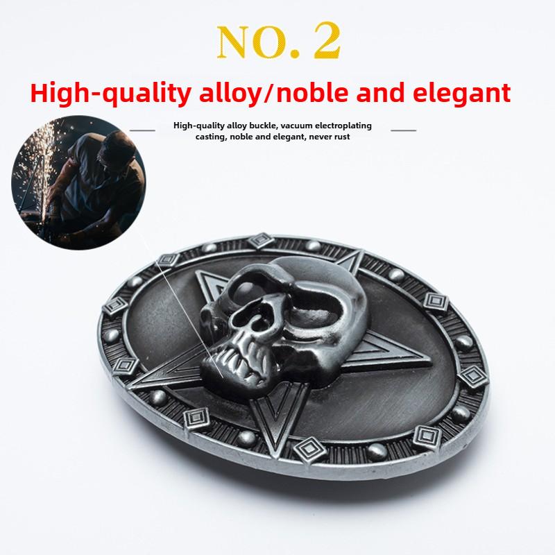 Retro Belt Skull Pentagram Fashion Trend Personality Youth Belt Cowhide Belt