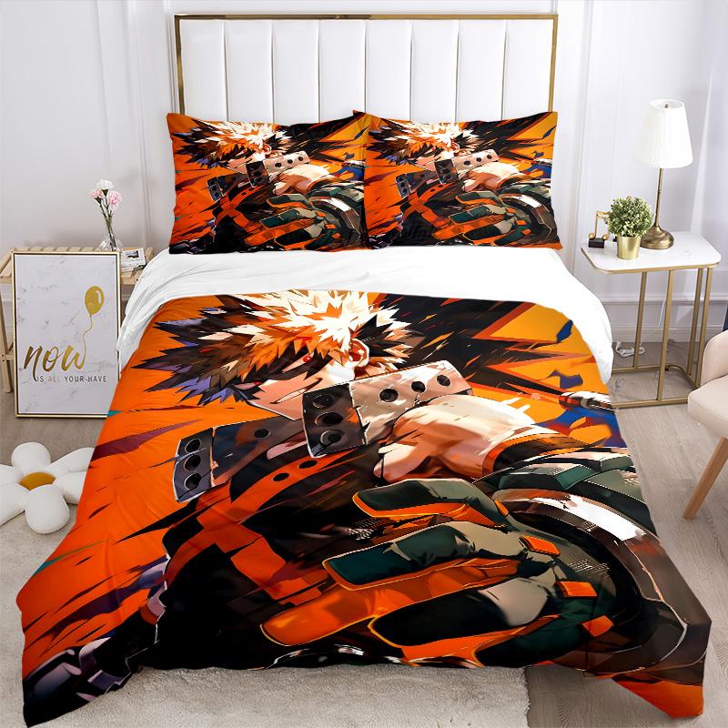Anime Battle Print 3Pcs Bedding Setduvet Cover With 2 Bedropillowcase Home Birthday Gift