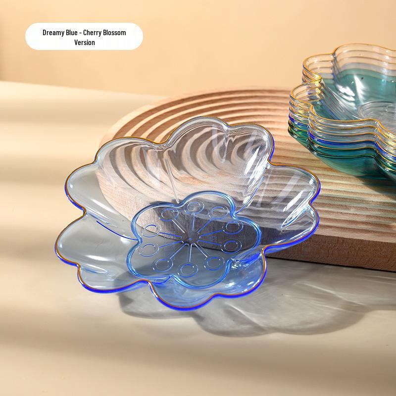 Elegant Gold-Edged Plastic Fruit Plate - Stylish Square Bone Dish for High-End Living Room Decor