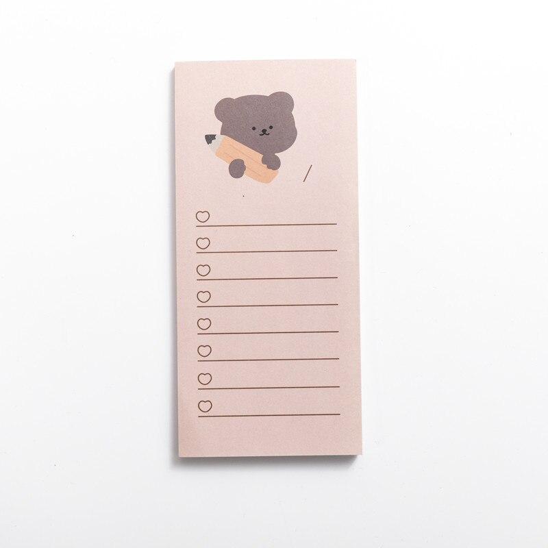 50 Sheets Korean Biscuits Bear Memo Pad Message Notes Decorative Notepad Note Check List Memo