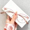 Korean Style Small Reading Glasses For Women New Fashion Cat Eye Far Sight Eyeglasses Unisex Stylish Anti Blue Light Eyewear+4.0