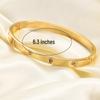 Stylish Zirconia Open Cuff Bracelet - 4MM/6MM Stainless Steel Couple Design
