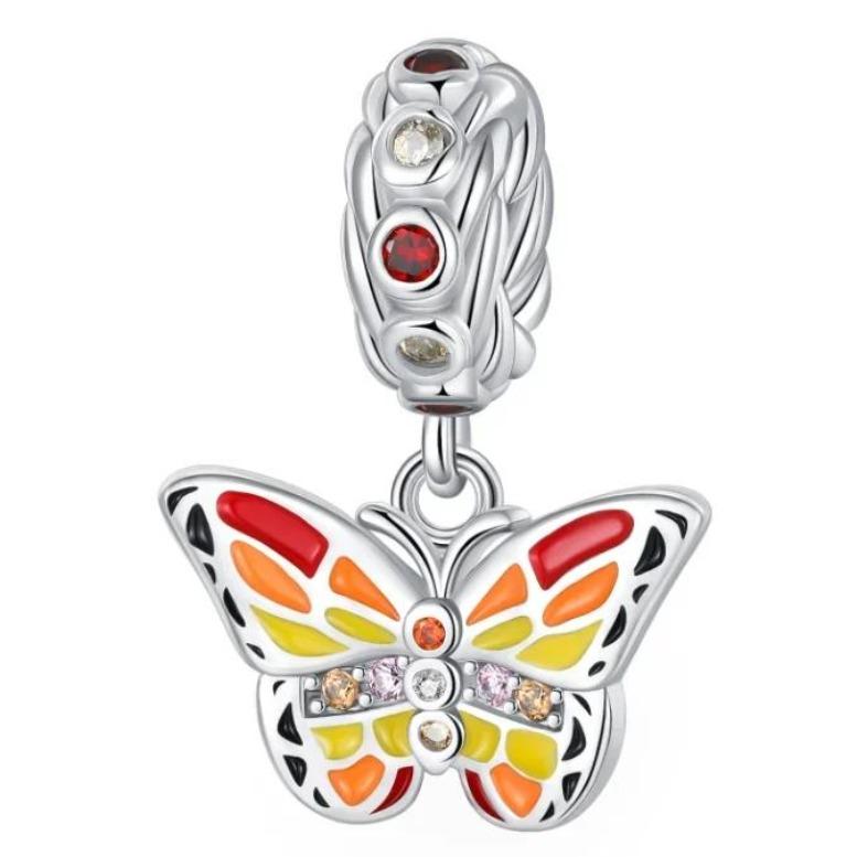 Charms Exquisite 925 Silver Butterfly Pendant Dragonfly Flowers Bead for Women Necklace DIY Bracelet Fine Jewellery Gift