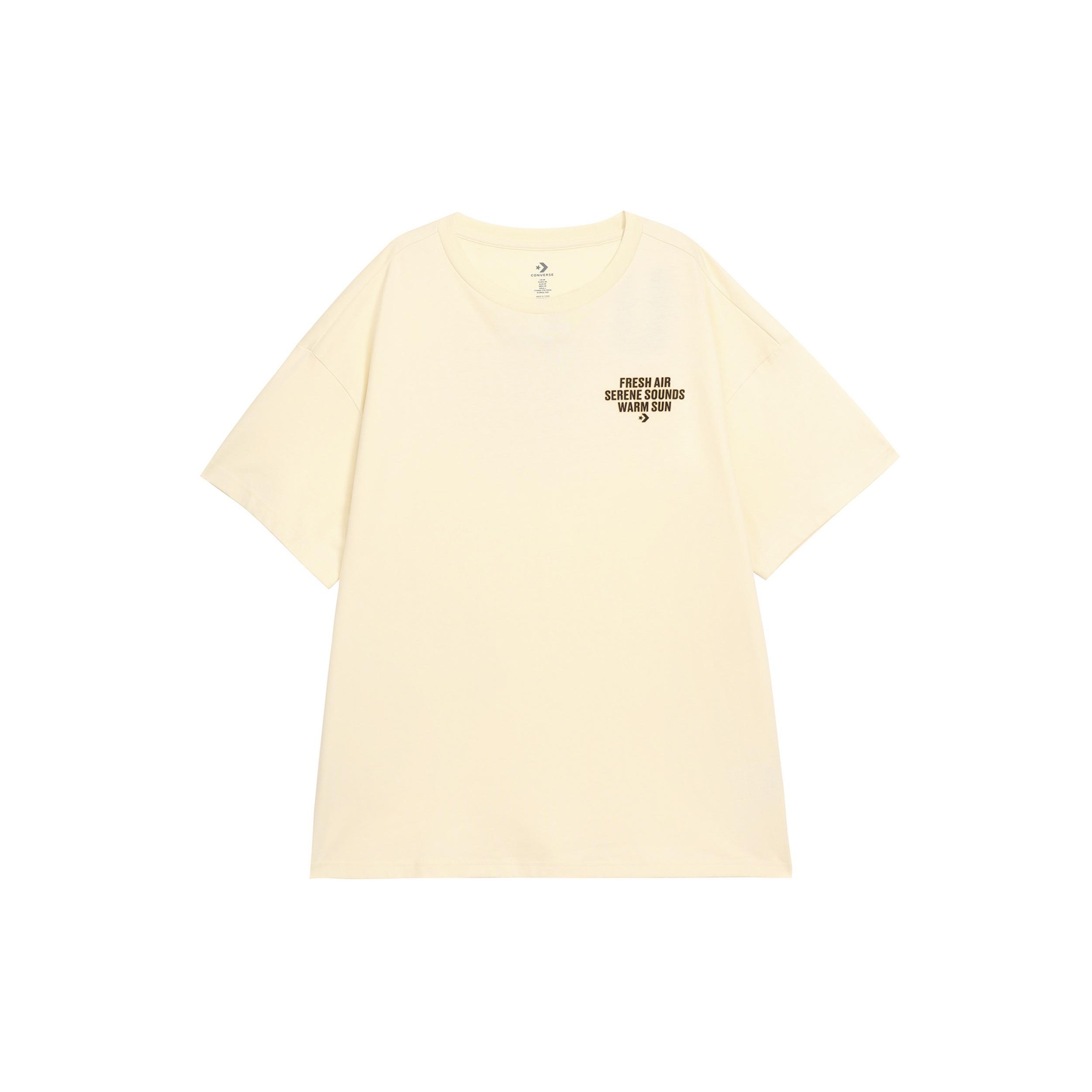 Converse Word Chevron Logo T-Shirt Asia Sizing Beige Unisex 10025852-A02 S
