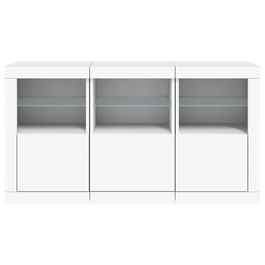 White Sideboard with LED Lights 123 X 37 X 67 Cm