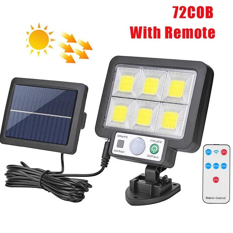 

1PC 72LED солнечные фонари Солнечный сплит настенный светильник 3 режима водонепроницаемый датчик движения лампы садовое уличное освещение для садового настенного светильника