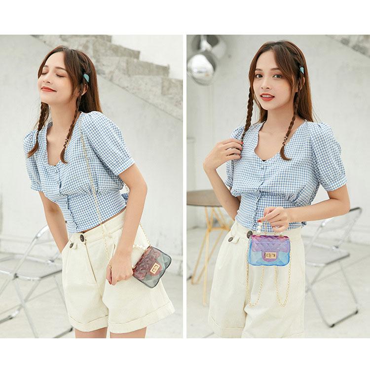 Kawaii Crossbody Bag Cartoon Cute Girls Fashion Mini Chain Pearl Handbag Sweet Princess Jelly Pack Party Coin Purses Gift