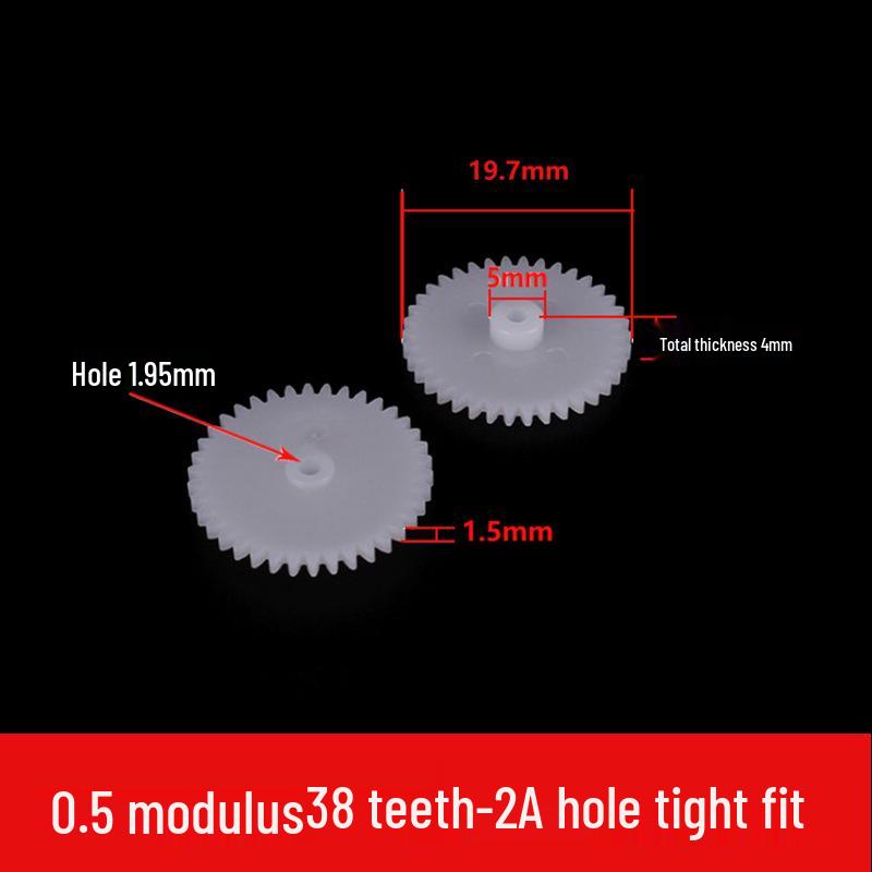 

In-stock 0.5 Module POM Plastic Gear, 38 Teeth, Single Layer for 2A Motor Rack, DIY Toy