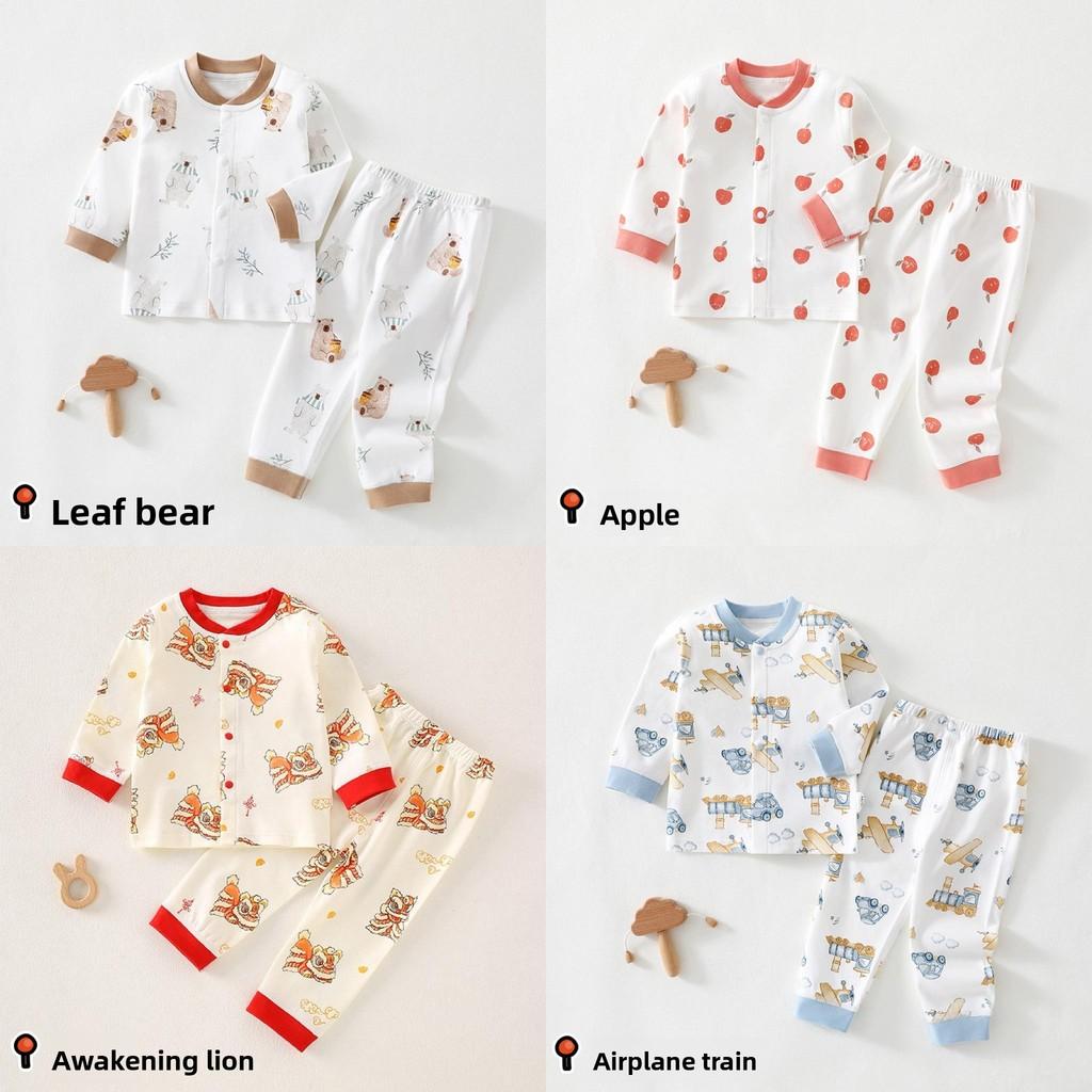 Childrens Cotton Pajama Set With Animal Prints For Newborns And Infants