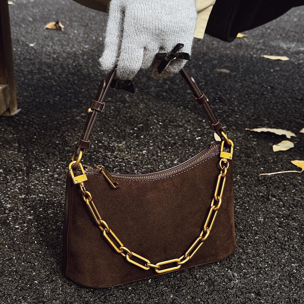 

Ретро сумка женская осень-зима 2025 новая модная тенденция нишевый дизайн сумка через плечо мессенджер ins сумка-пельмень темно-коричневого