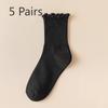 5 Pairs of Women's Summer Thin Wooden Ear Side Pile Socks