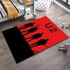 "Silhouette Band Design on Red Background Non-slip rug suitable for living room and bedroom sofas"