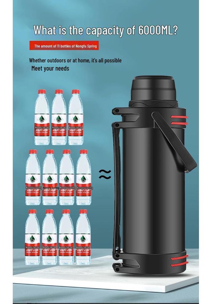 Portable Stainless Steel Insulated Thermos - Large Capacity, Drop-Proof Design for Outdoor, Home, and Construction Site Use