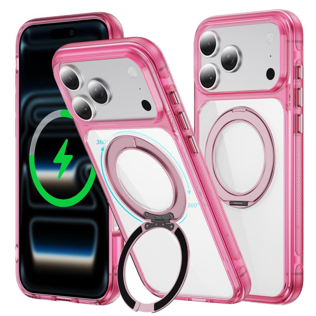 Magnetic Stand Protective Case for iPhone 17 Pro Max - Compatible with Apple 16/15 Drop-Proof, 14 Transparent, 13