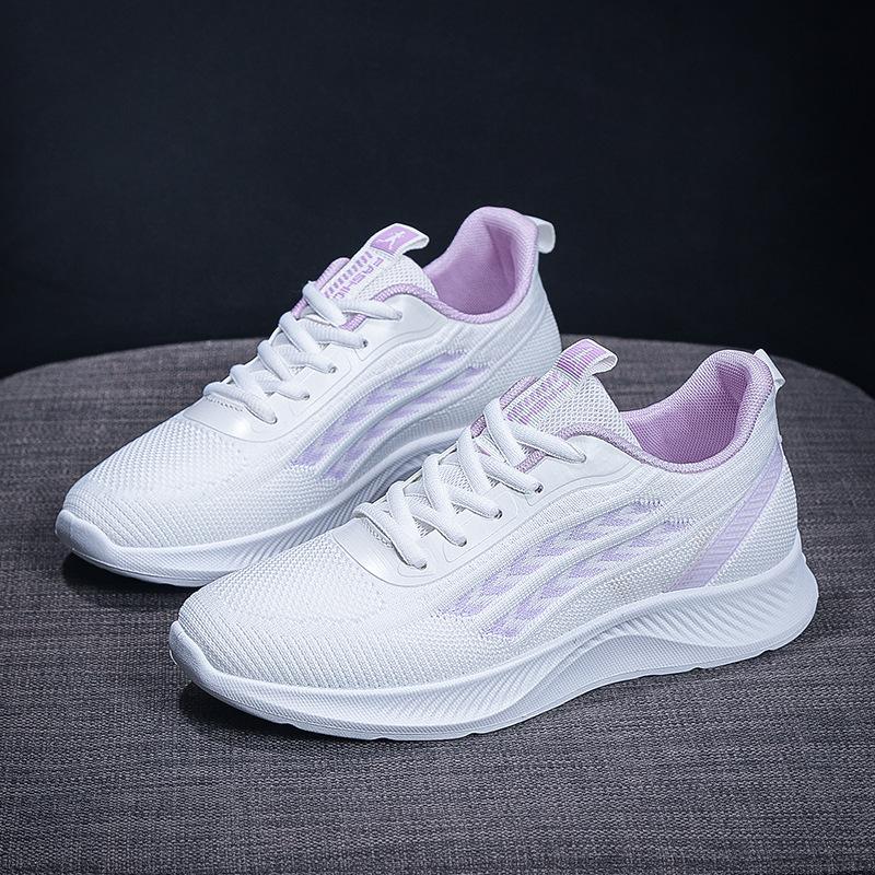 Scarpe da donna in tessuto volante 2023 primavera ed estate nuove scarpe casual da viaggio con suola morbida e leggera, scarpe sportive traspiranti