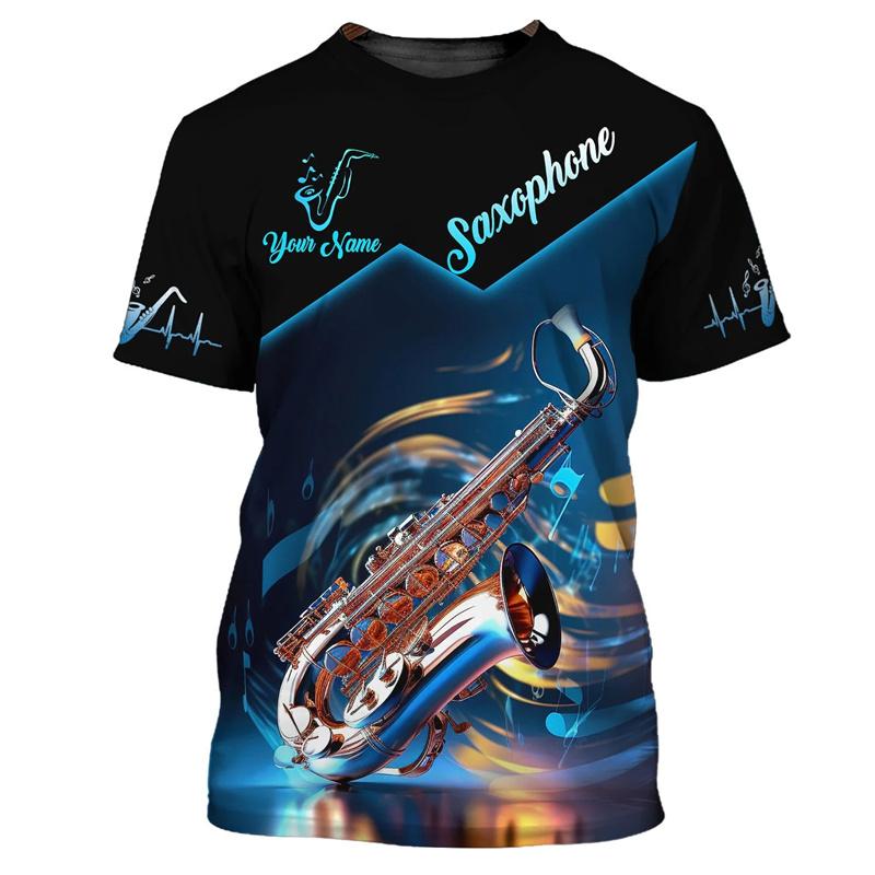 

Джазовий саксофон. Чоловіча футболка з 3D-принтом. Інструменти. Футболки з короткими рукавами. XL