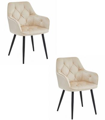 Jork Chair - Beige Velvet / Black Legs X 2