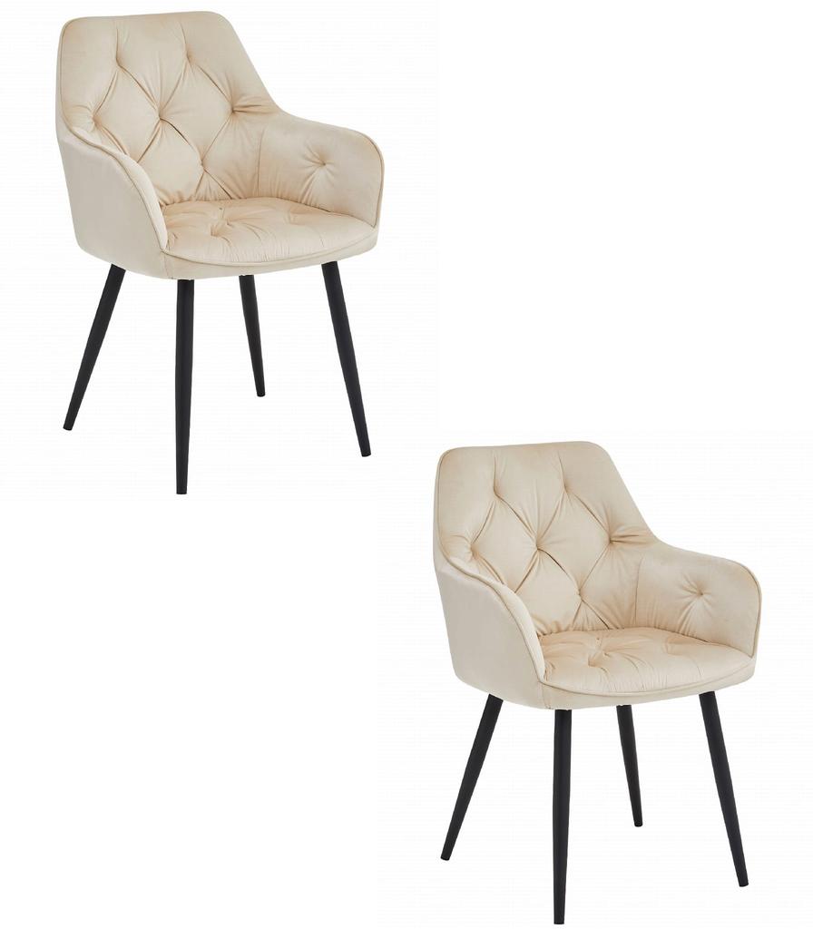 Jork Chair - Beige Velvet / Black Legs X 2