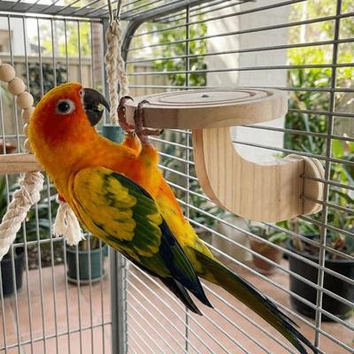 Sturdy Bite Resistant Wooden Bird Perch Stand Parrots Ladder Wear Resistant Parrot Play Rack Detachable Beak Grinding Bird Cage