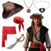 Cariban Pirate Costume Accessories 7PCS Hat And Headscarf Set Practical Polyester For Theme Parties