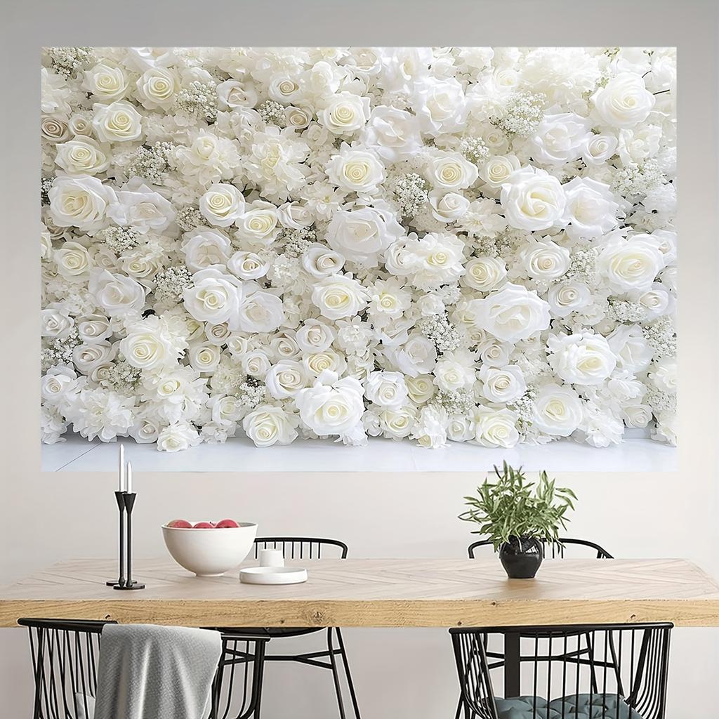 1 piece, white floral background, suitable for party photography, wedding decoration, and bridal bathing activitiesL