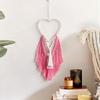 Hand-Woven Heart-shaped Macrame Tapestry Art Cotton Rope Tapestry Wall Hanging Tapestry  Dorm Room