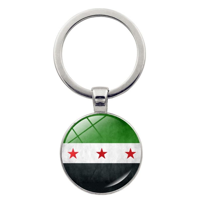 Přívěsek na klíče s vlajkou Sýrie Ručně vyráběný Vlastenecký držák na klíče pro dekoraci auta Přenosný přívěsek na tašku Příslušenství pro batoh