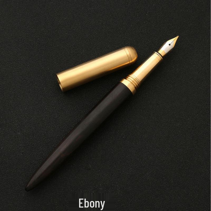 Brass Sandalwood Fountain Pen Set for Students - Customizable Signature Pen with Engraved Logo