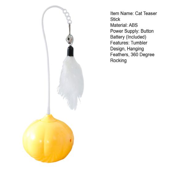 Cat Bouncy Ball Toy Basketball Football Baseball Cat Pounce Toy Rubber Ball Chew Toy with Feathers for Interactive Play Self-Entertainment