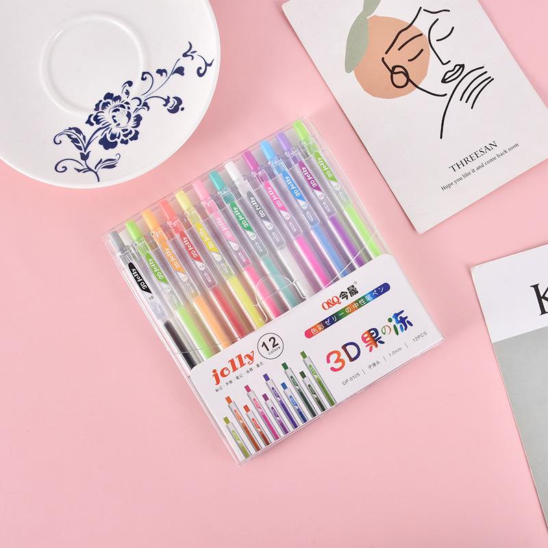 3D Three-dimensional Jelly Pen Color Gel Pen Student Cute Pen DIY Multi-color Painting Pen Graffiti Ceramic Metal Glass Nail Pen